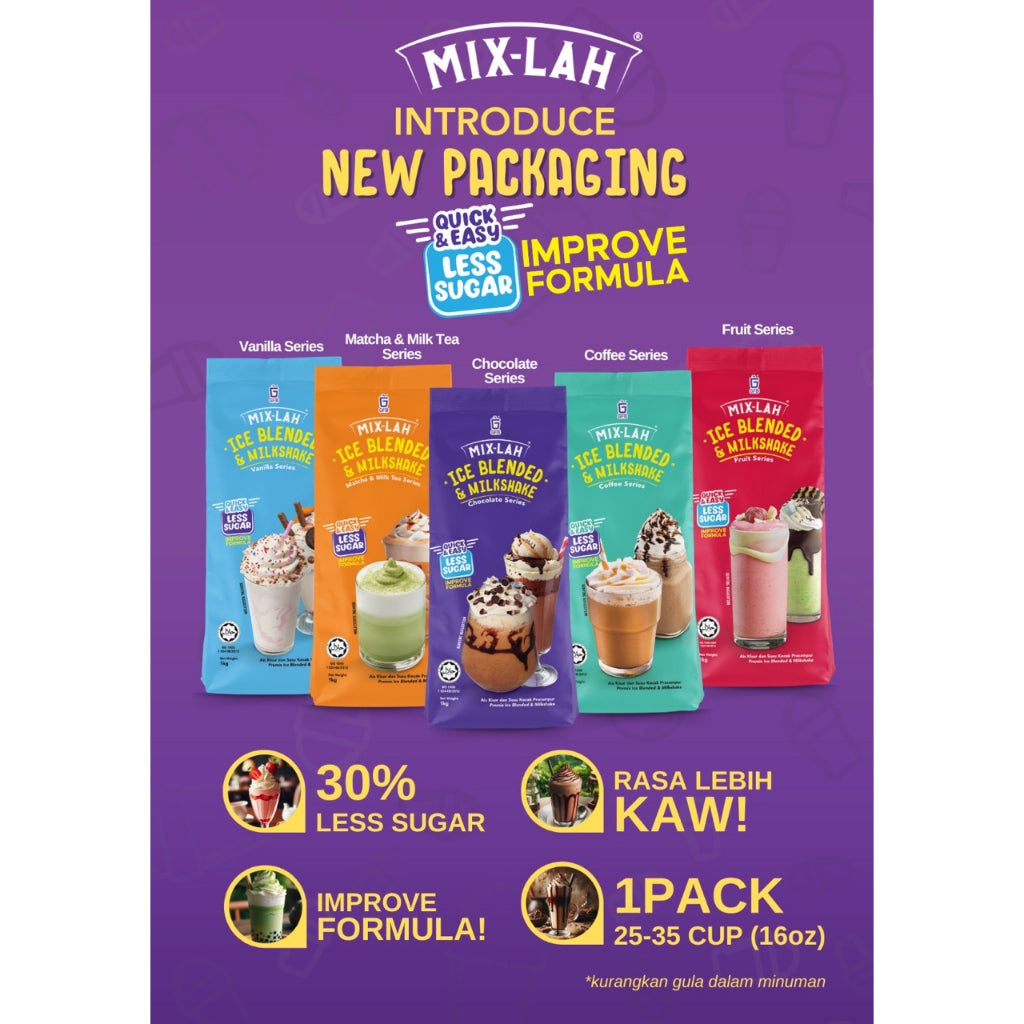 GFB MIX-LAH Serbuk Minuman Ice Blended Milkshake Powder 1Kg