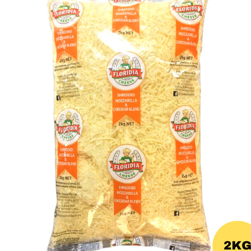 Florida Shredded Mozzarella & Cheddar 2-Way Cheese 2Kg Frozen Premium Halal