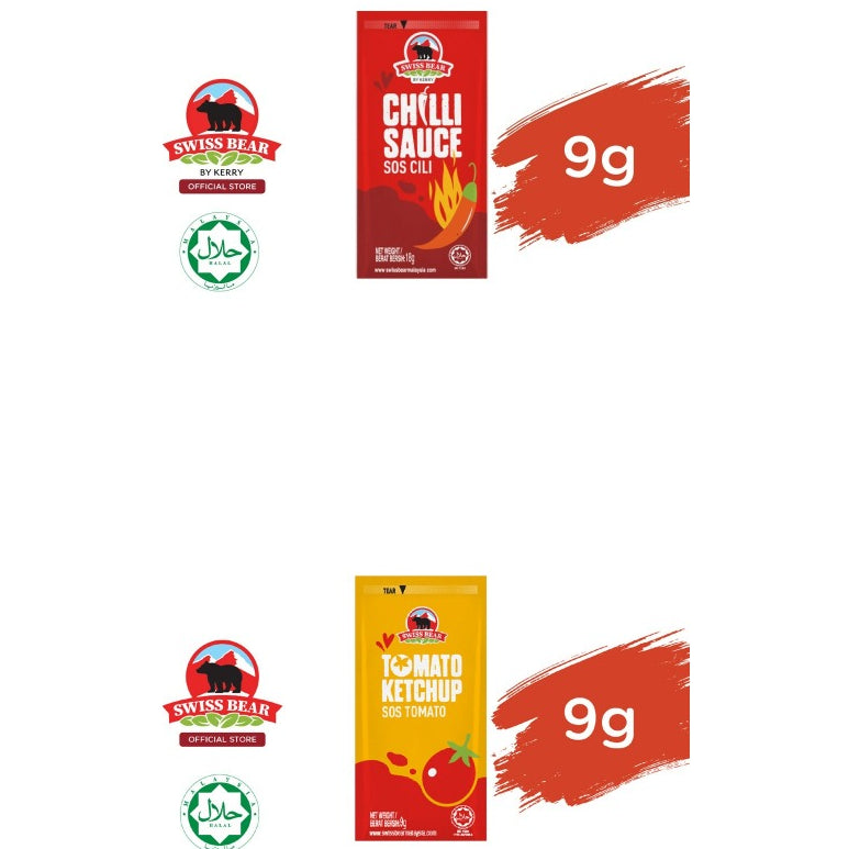 Swiss Bear Sauce Halal Sachet 9gm 100pc. or 1000pc.