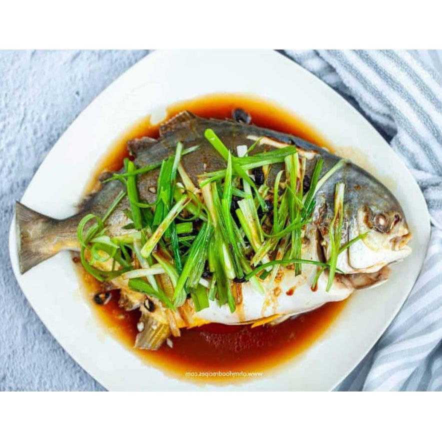 Premium Fresh Frozen Golden Pomfret Fish (Ikan Bawal Mas) 2-3pc± 1kg± | Cleaned Halal