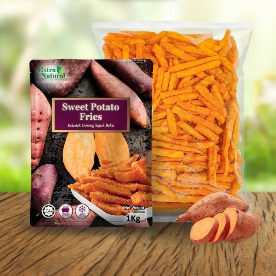 Bras Pro Indonesia Premium Sweet Potato Fries Regular Straight Cut 1kg | Frozen Halal Organic