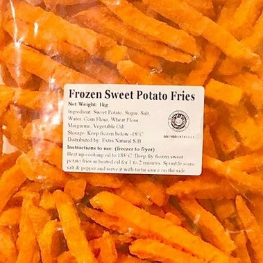 Bras Pro Indonesia Premium Sweet Potato Fries Regular Straight Cut 1kg | Frozen Halal Organic