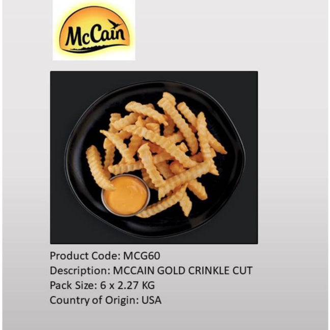2.27Kg McCain Gold Crinkle Cut Fries (Halal) – Premium Frozen Fries