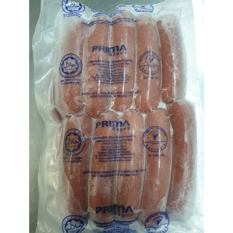 PrimaBaguz Premium Breakfast Sausage 30g – 20 pcs per pack Halal Frozen Sosej