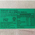 HF Premium Vegetable Spring Roll 25GM x 100 PCS 2.5KG Frozen Halal Vegetarian