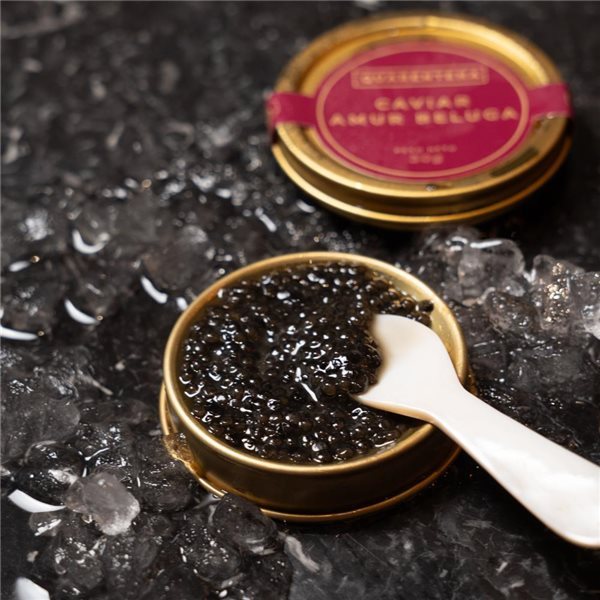Premium Russian Tzar Caviar Black Caviar 30g± | GOLD Sturgeon Fish Roe