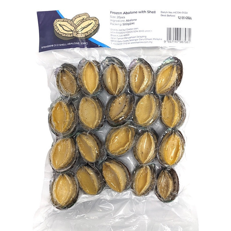 Premium Korean Half Shell Green Abalone Frozen Wild Caught L Size 3inch± (24pc±)
